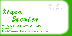 klara szemler business card